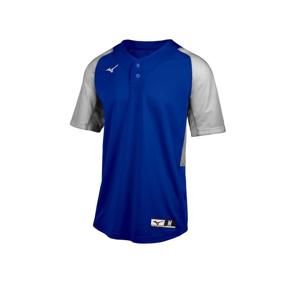 Jersey Mizuno Beisbol Aerolite 2-Button Para Hombre Azul Rey/Grises 3158024-WA